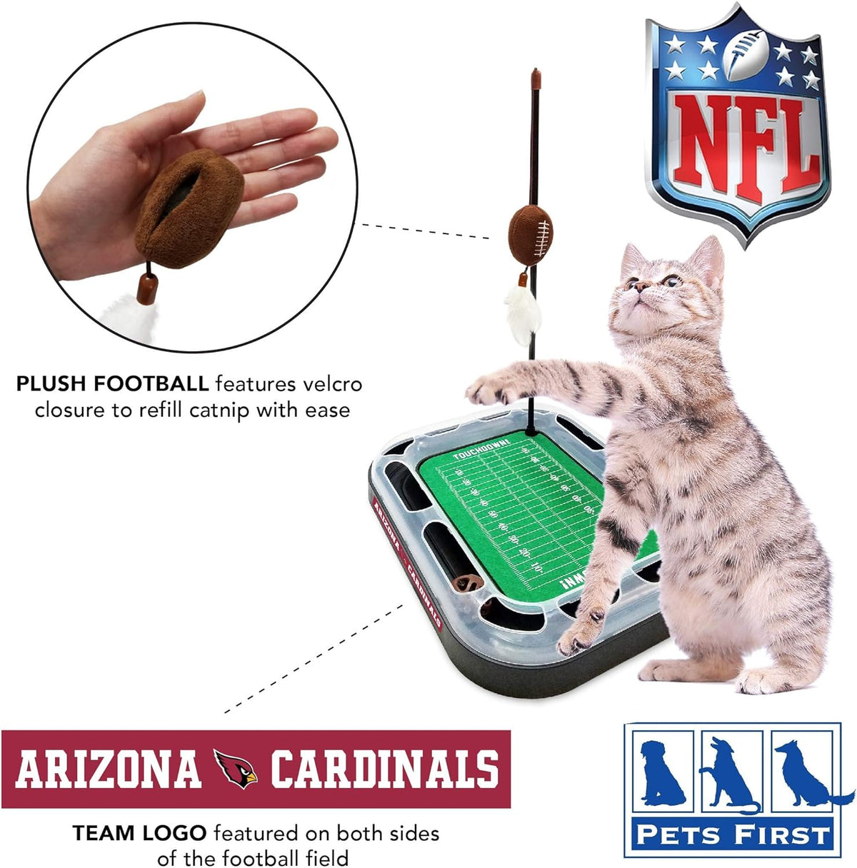 AZ Cardinals Football Cat Scratcher Toy