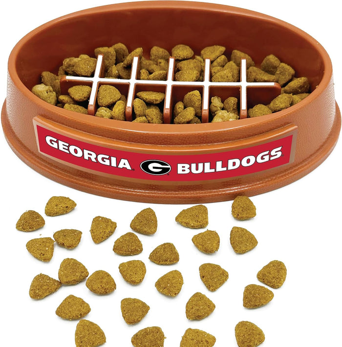 GA Bulldogs Football Slow Feeder Bowl