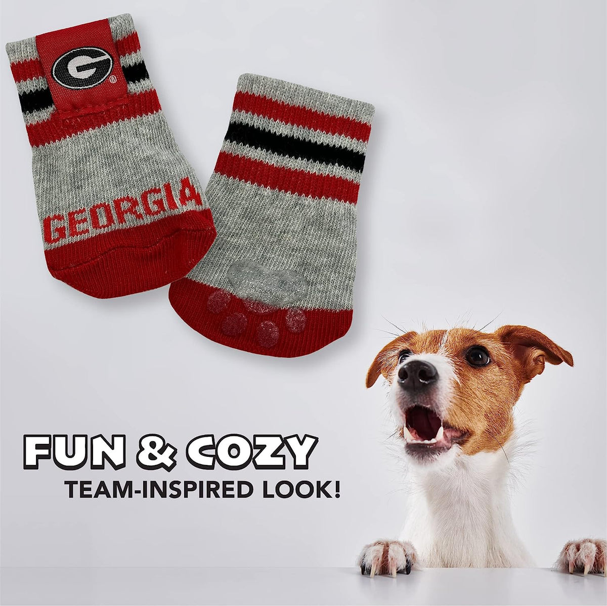 GA Bulldogs Anti-Slip Dog Socks