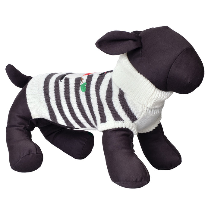 Stripe Snowman Roll Sweater