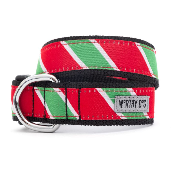 Holiday Stripe Collection Dog Collar
