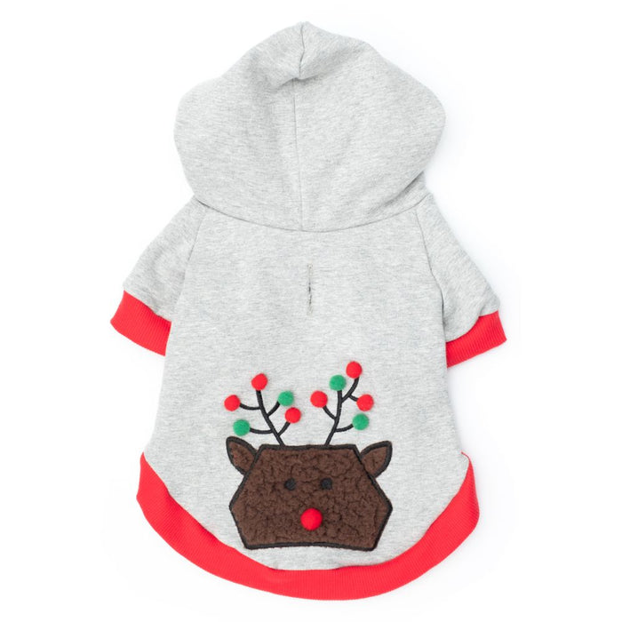 Reindeer Pom Pom Pullover Hoodie