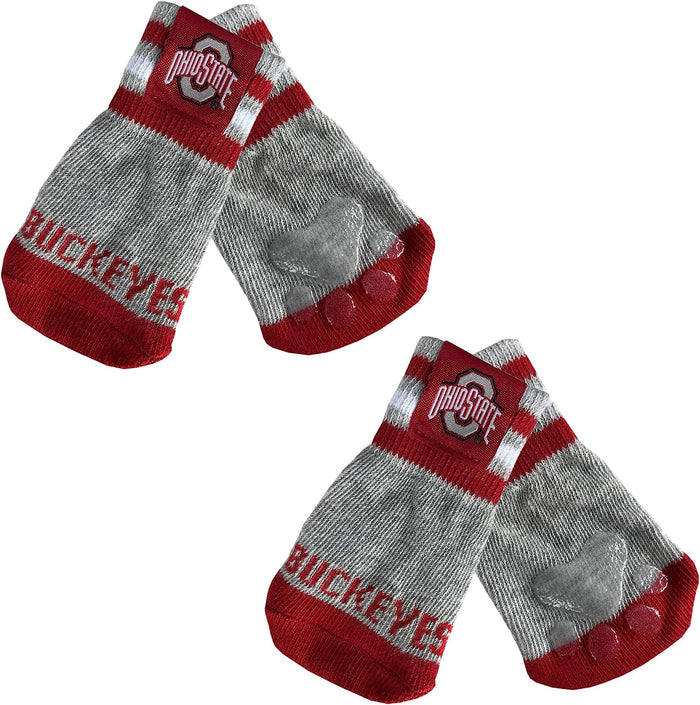 OH State Buckeyes Anti-Slip Dog Socks