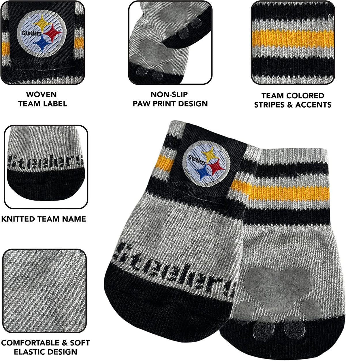 Pittsburgh Steelers Anti-Slip Dog Socks