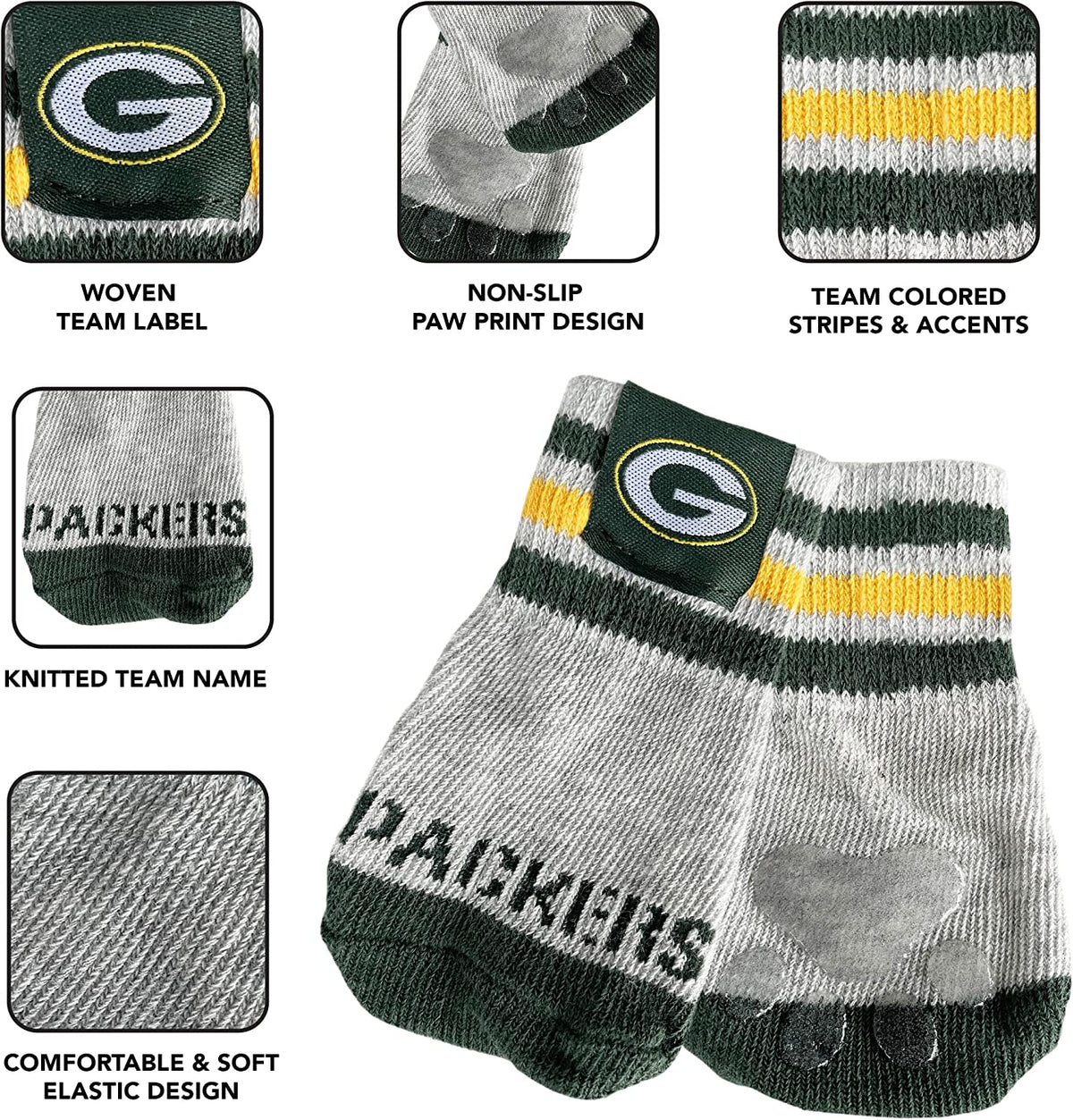 Green Bay Packers Anti-Slip Dog Socks