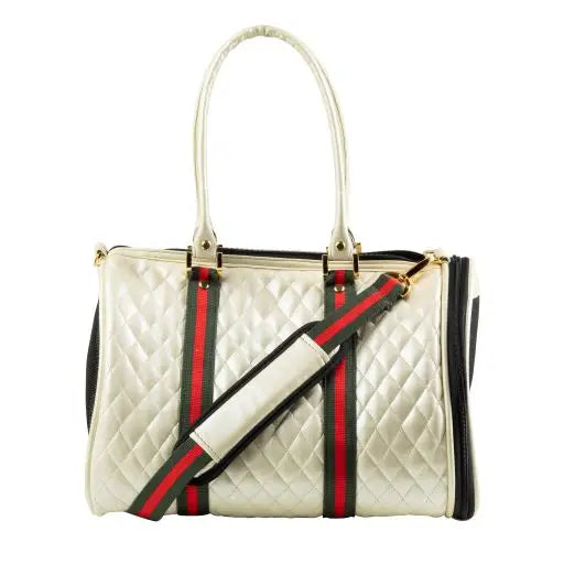 Duffel Ivory Quilted Luxe with Stripe