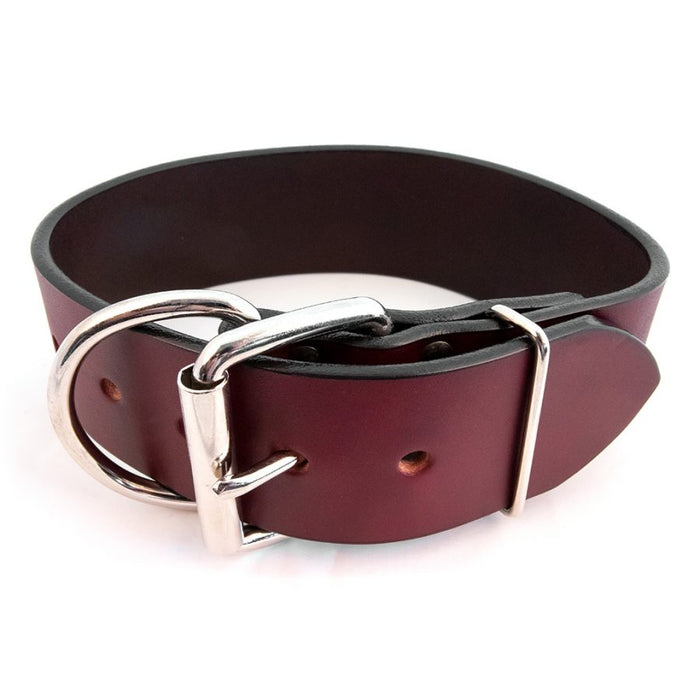 Tuff Stuff 2" Burgundy Leather Collars for Big Dogs