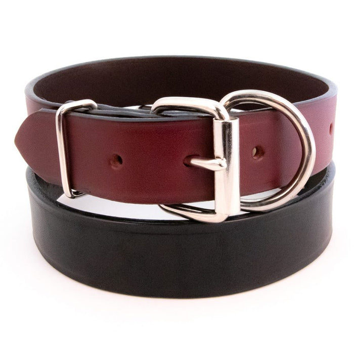 Tuff Stuff 2" Burgundy Leather Collars for Big Dogs