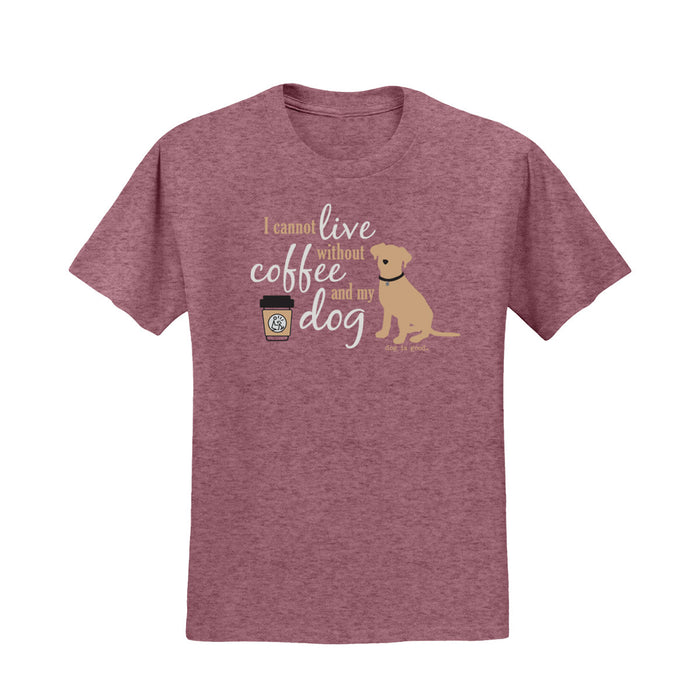I Cannot Live Without Coffee and My Dog T-Shirt - Maroon