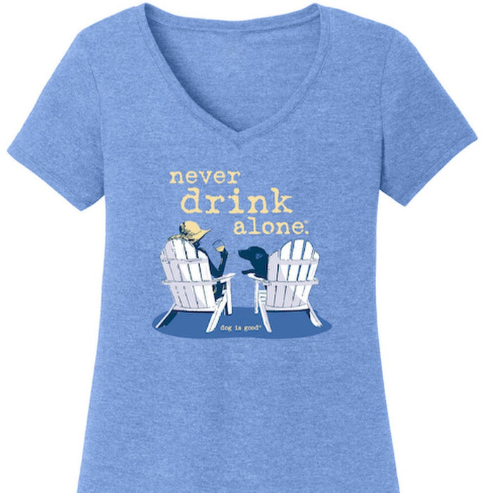 Never Drink Alone Women's T-Shirt - Blue