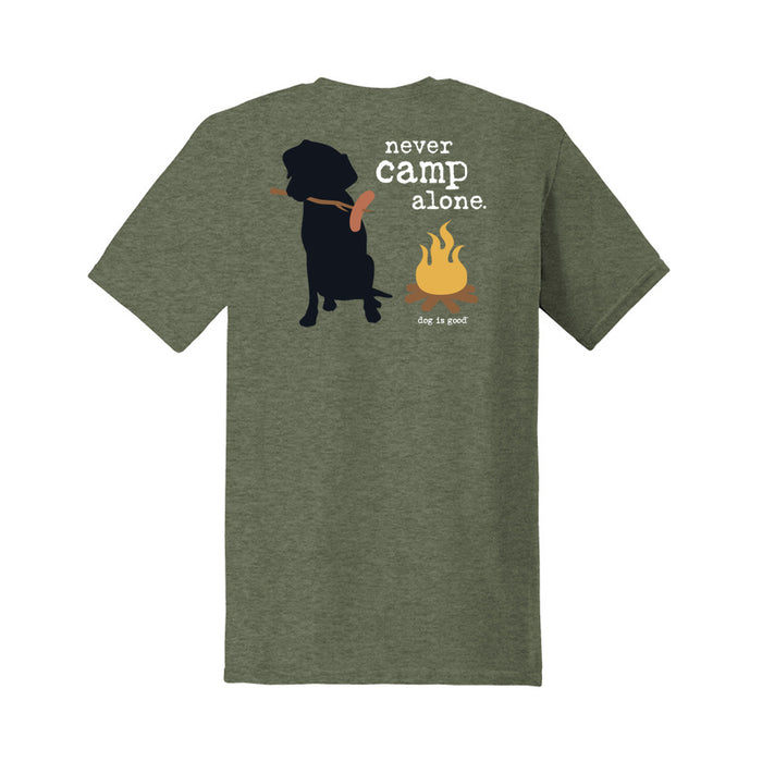 Never Camp Alone Unisex T-Shirt - Military Green