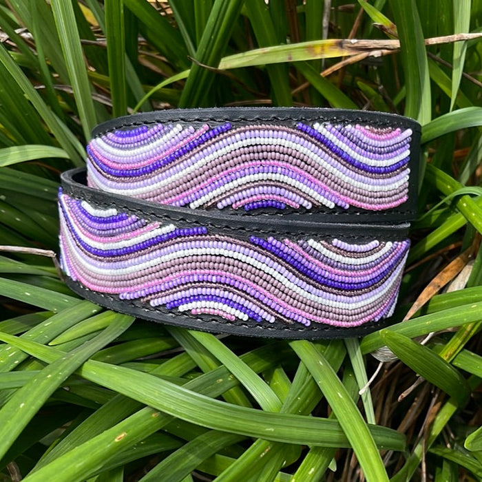 TKC The Purple Wave Beaded Dog Collar