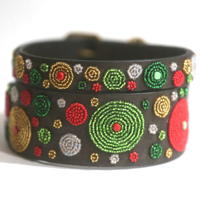 TKC Exclusive Holiday Dots Beaded Dog Collar
