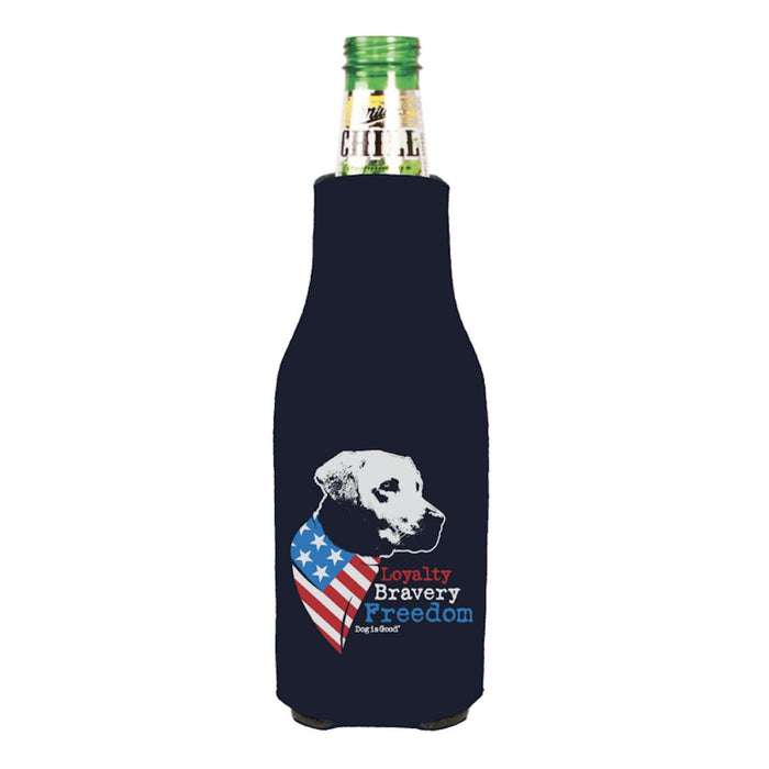 Loyalty Bravery Freedom Dog Bottle Koozie