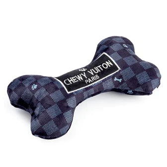 Chewy Vuiton Black Checker Bone Toy