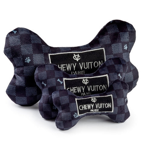 Chewy Vuiton Black Checker Bone Toy
