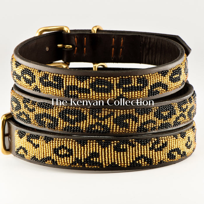 TKC Leopard Beaded Dog Collar