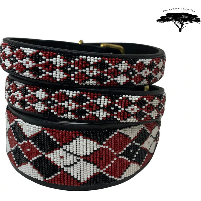 TKC Maasai Shield Argyle Beaded Dog Collar