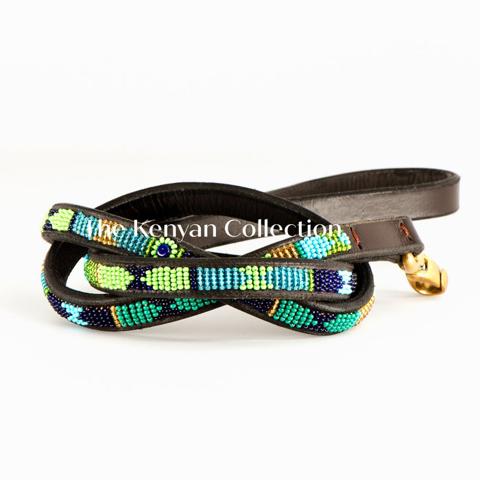 TKC Peacock Beaded Dog Lead