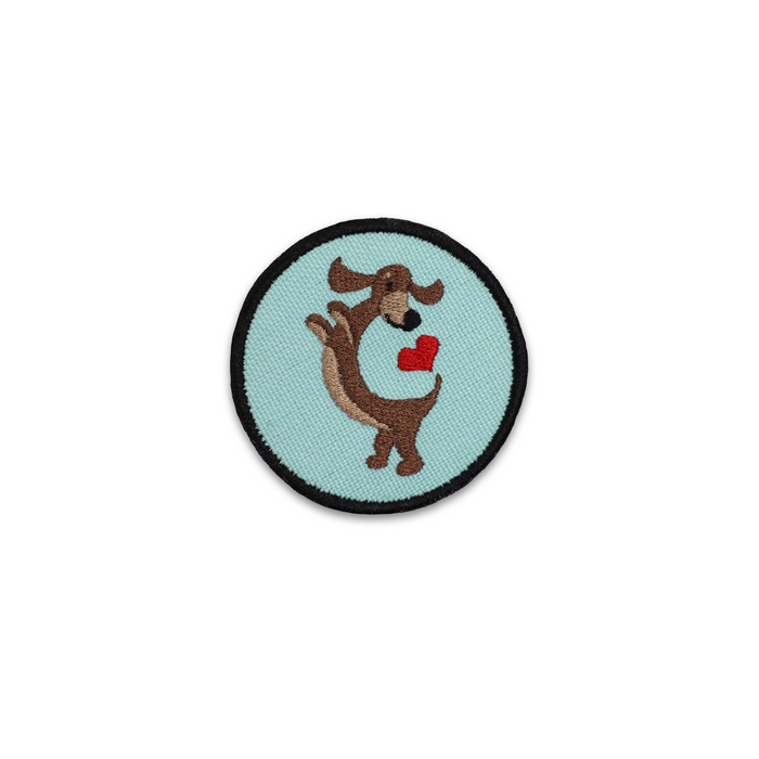 Dachshund Heart Circle Patch