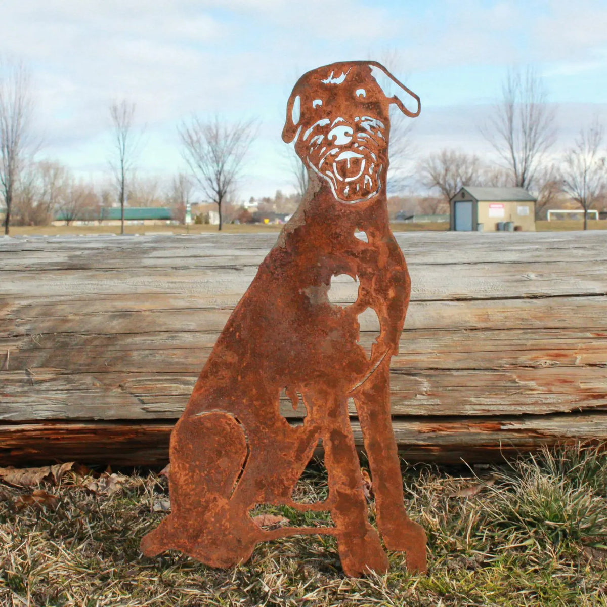 Irish Wolfhound Corten Steel Outdoor Silhouette