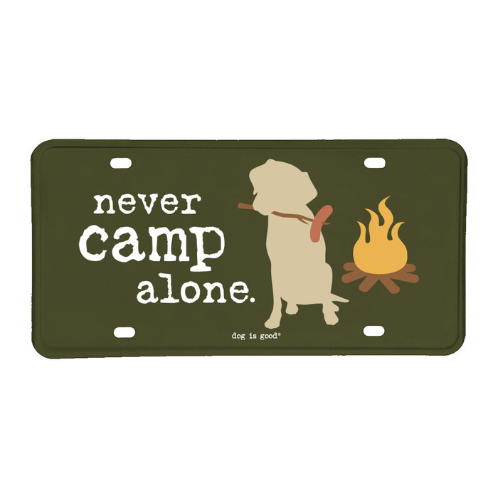 Never Camp Alone License Plate