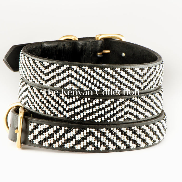 TKC Zebra Beaded Dog Collar