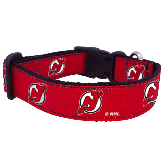 New Jersey Devils Nylon Dog Collar and Leash