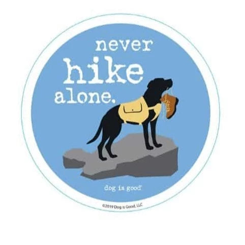 Never Hike Alone Round Sticker