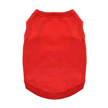 Flame Scarlet Red All-Cotton Sleeveless Pet Shirt