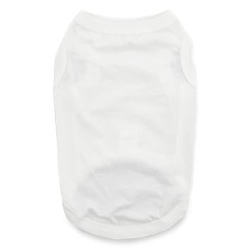 White All-Cotton Sleeveless Pet Shirt