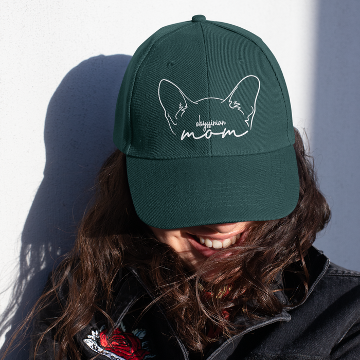 Abyssinian Cat Mom Embroidered Twill Hat
