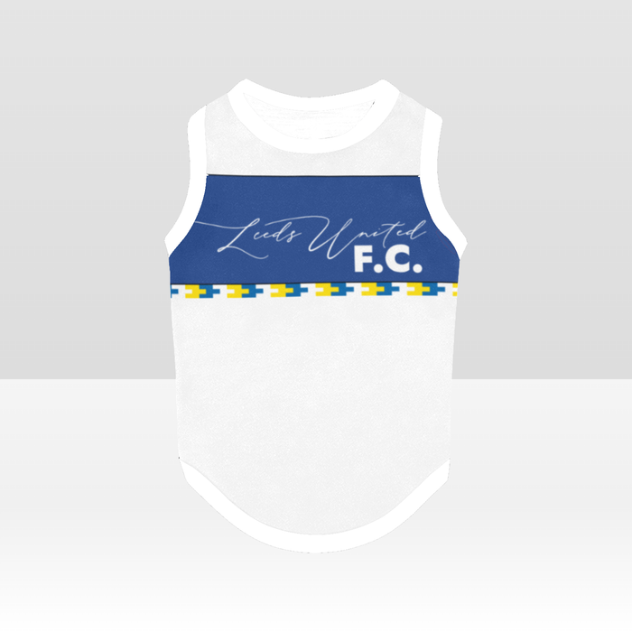 Leeds United FC 25/26 Home Inspired Pet Graphic Tee Shirt (Sizes XS-Small)
