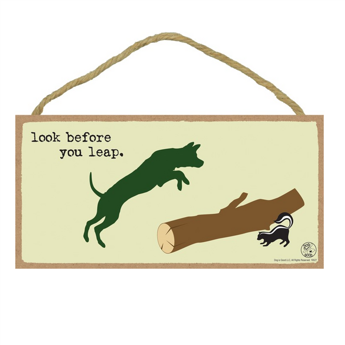 Look Before You Leap Wood Plaque