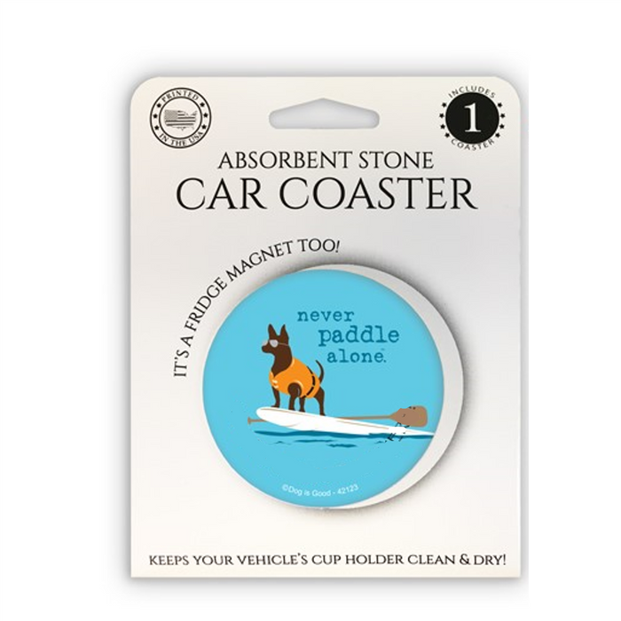Never Paddle Alone Stone Car Coaster with Magnet