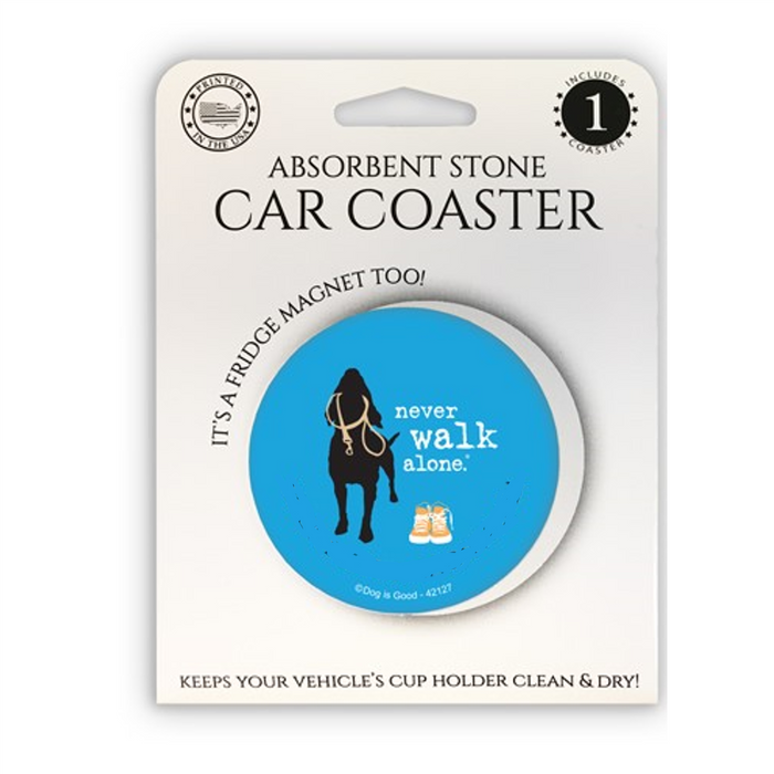 Never Walk Alone Stone Car Coaster with Magnet