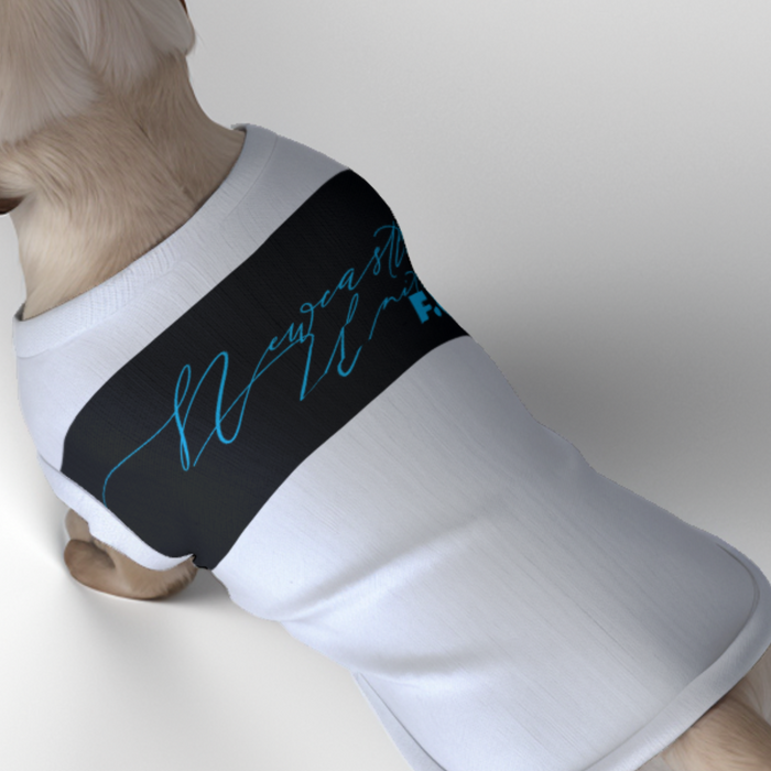 Newcastle United FC 25/26 Home Inspired Pet Graphic Tee Shirt (Sizes XS-Small)