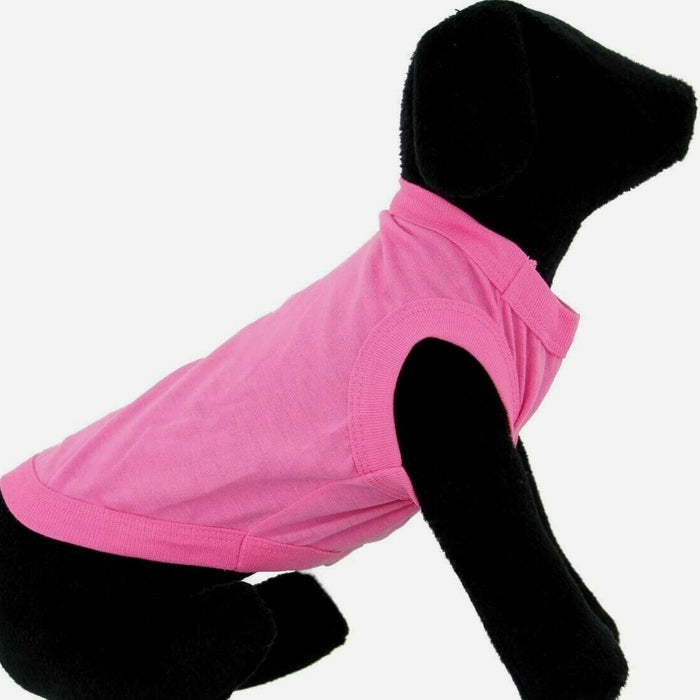 Carnation Pink All-Cotton Sleeveless Pet Shirt