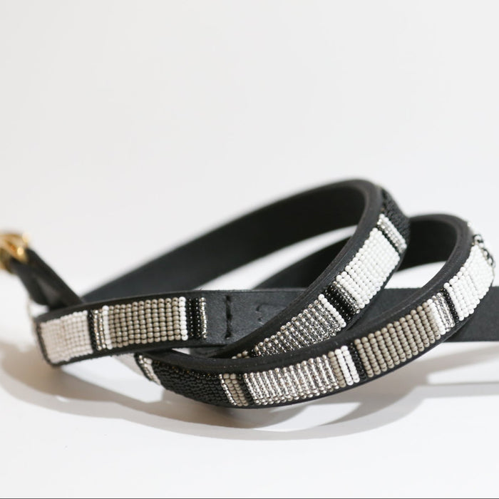 TKC Shades of Grey Beaded Dog Lead