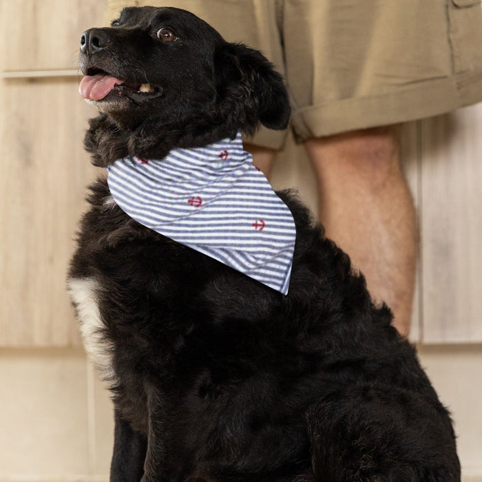 Navy Striped Anchor Bandana