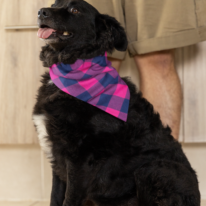 Pink Navy Buffalo Plaid Bandana