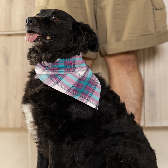 Teal Purple Plaid Bandana