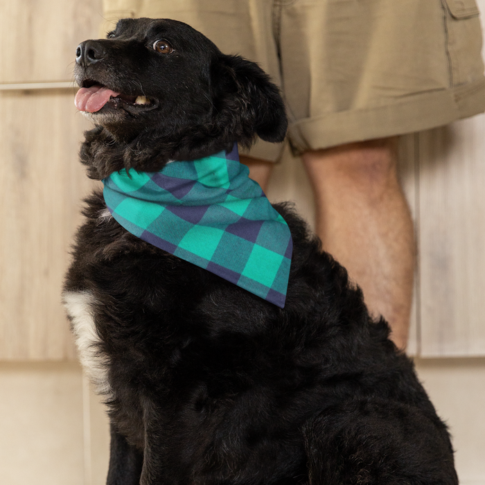 Green Navy Buffalo Plaid Bandana