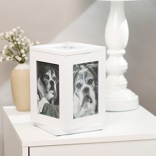 Rotating Pet Memory Box, White