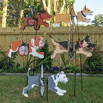 Brown Dog Petite Garden Spinner - 3 Red Rovers