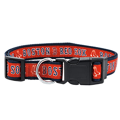 Boston Red Sox Satin Dog Collar or Leash