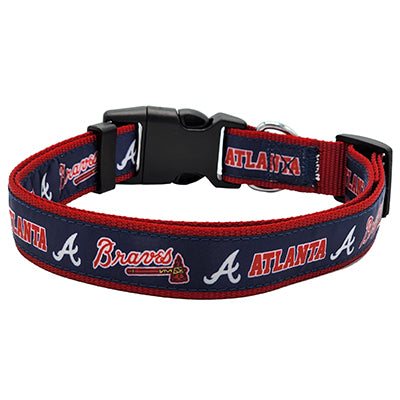 Atlanta Braves Satin Dog Collar or Leash