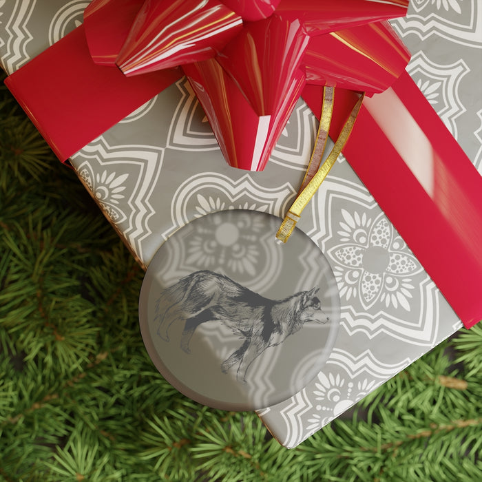 Siberian Husky Glass Ornament - 3 Red Rovers