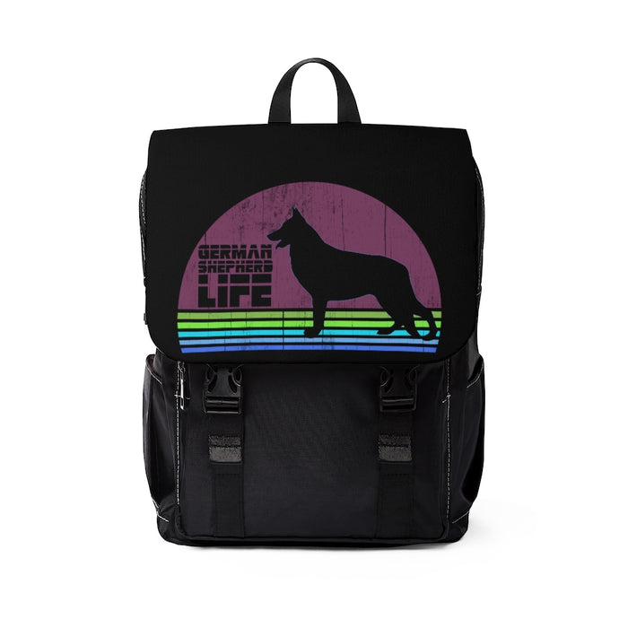 German Shepherd Life Unisex Casual Shoulder Backpack - 3 Red Rovers
