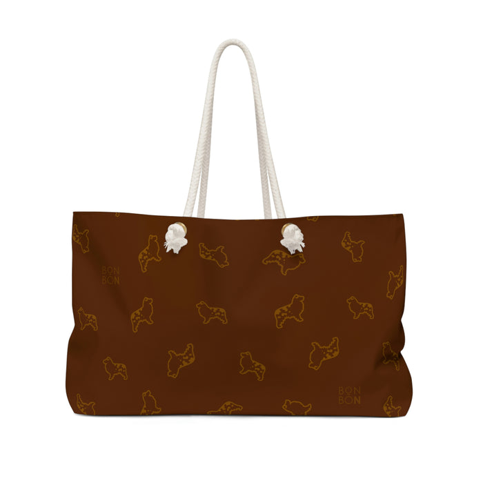 Australian Shepherd Weekender Bag - Chocolate - 3 Red Rovers